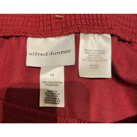 Alfred Dunner Size 16 NWT elastic waist burgundy pants Office Work Professional - Picture 9 of 9